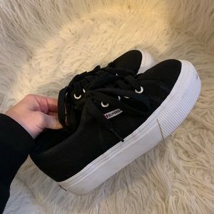 Superga Black Platform Sneakers
